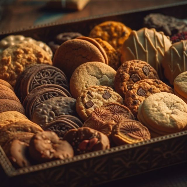 Varias galletas en cajón 